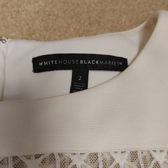 WHBM Banded White Fit-and-Flare Dress - Ecru - Size 2 - Picture 5 of 7